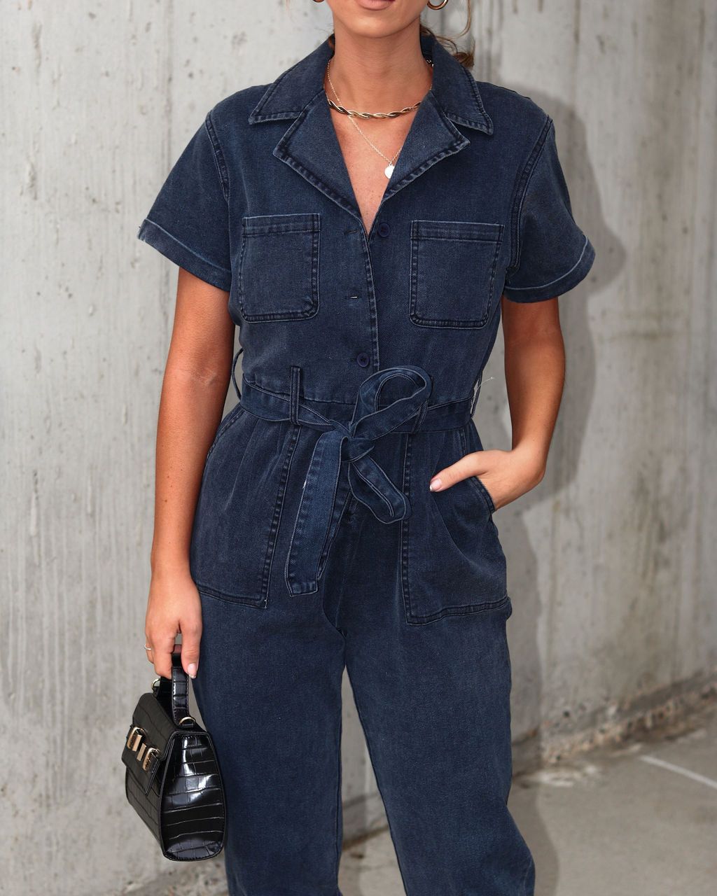 Nevada Cotton Blend Pocketed Jumpsuit sold by Vici product image thumbnail 2