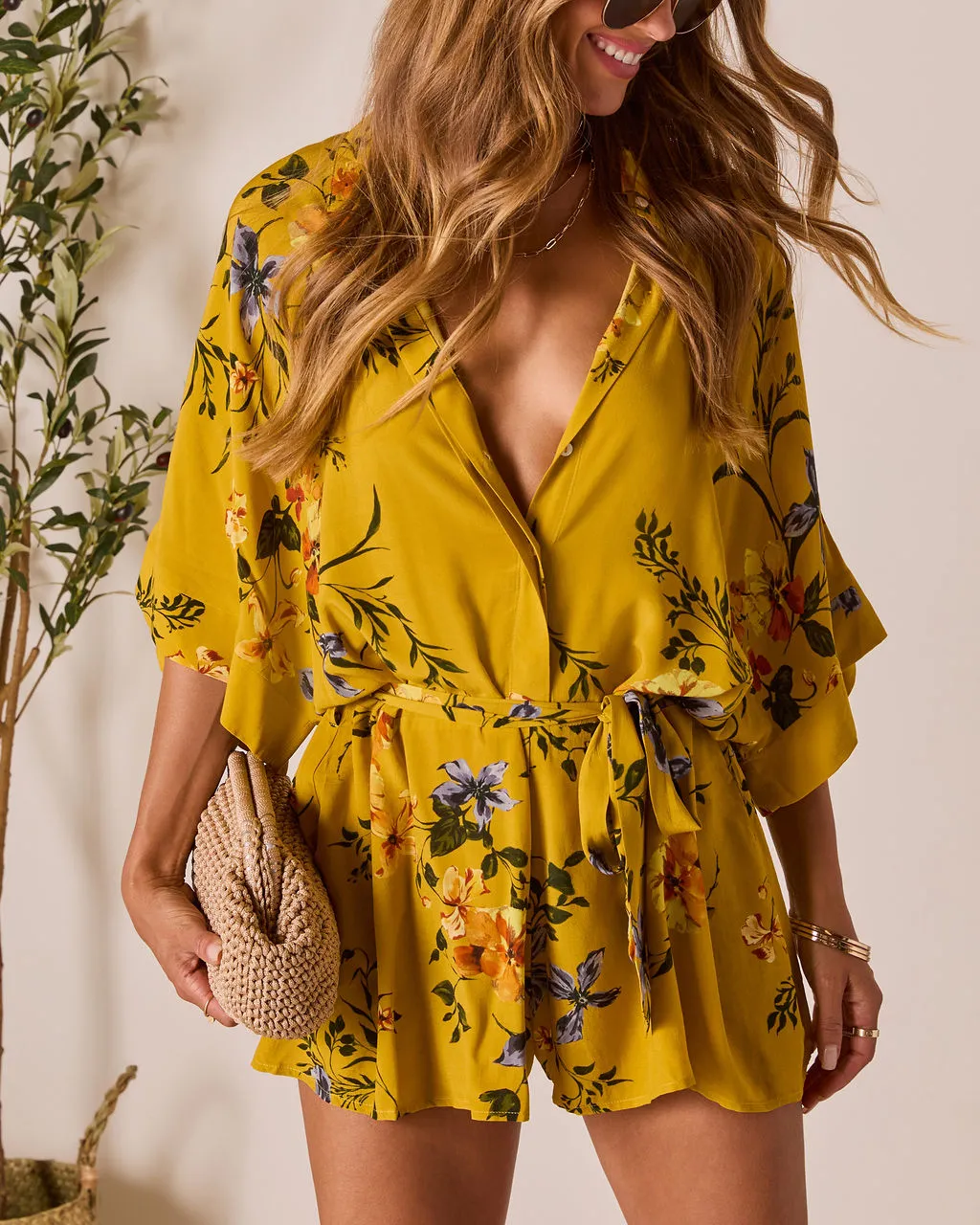 Nakita Waist Tie Romper sold by Vici