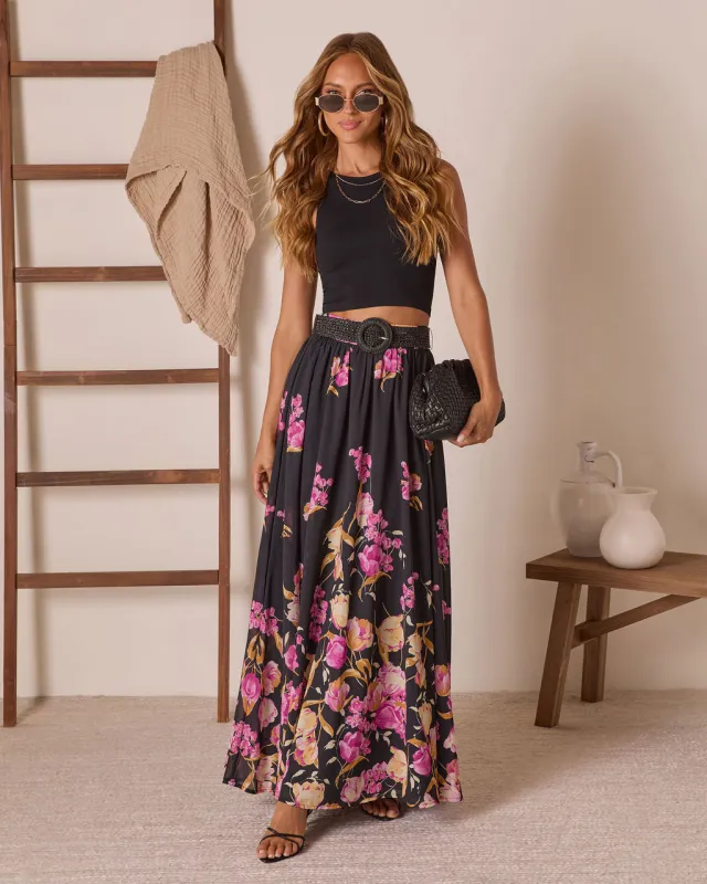Olenda Floral Maxi Skirt sold by Vici