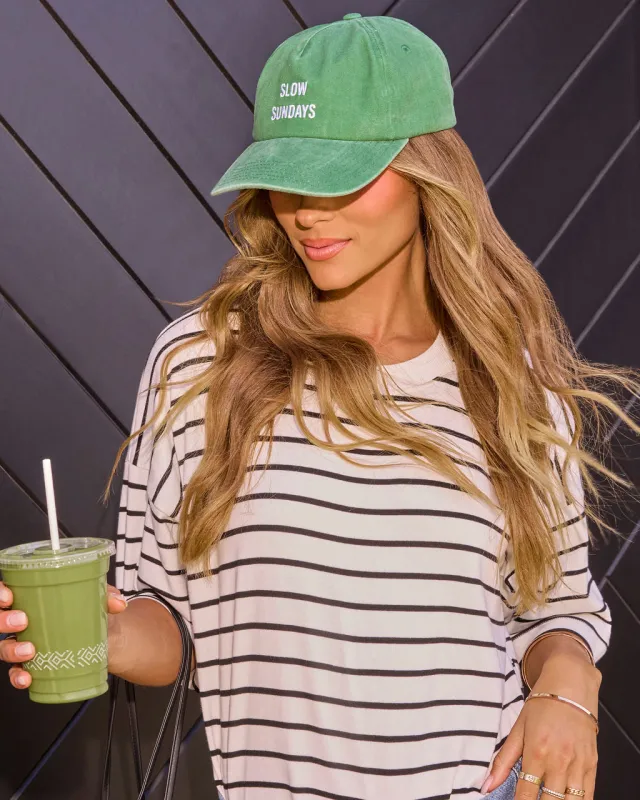 Slow Sundays Embroidered Baseball Cap sold by Vici