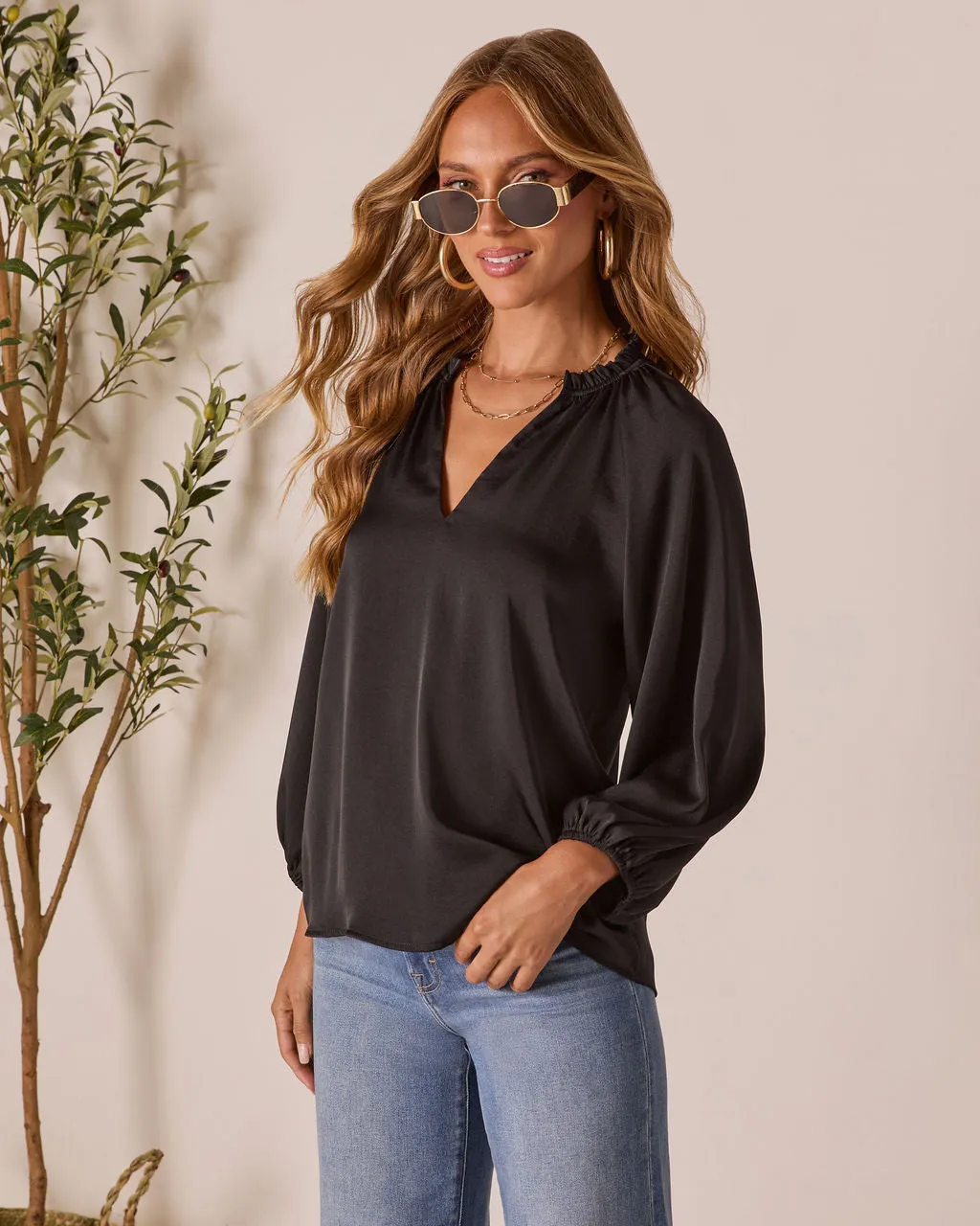 Teylor V Neck Long Sleeve Top sold by Vici product image thumbnail 3