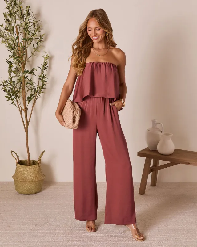 Thistle Muse Strapless Jumpsuit sold by Vici