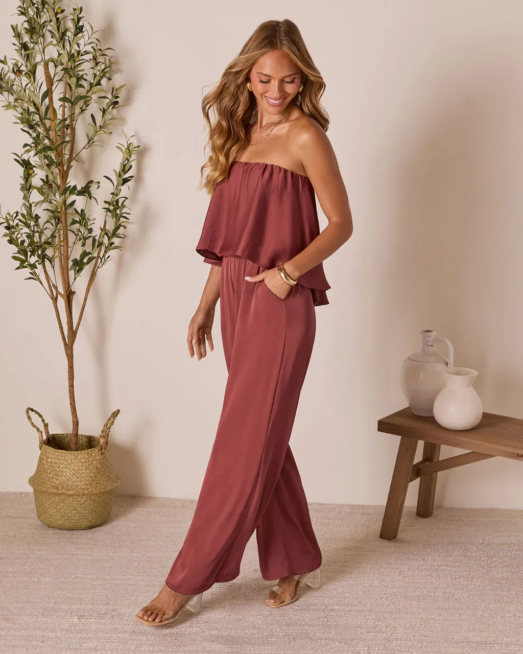 Thistle Muse Strapless Jumpsuit sold by Vici product image thumbnail 3