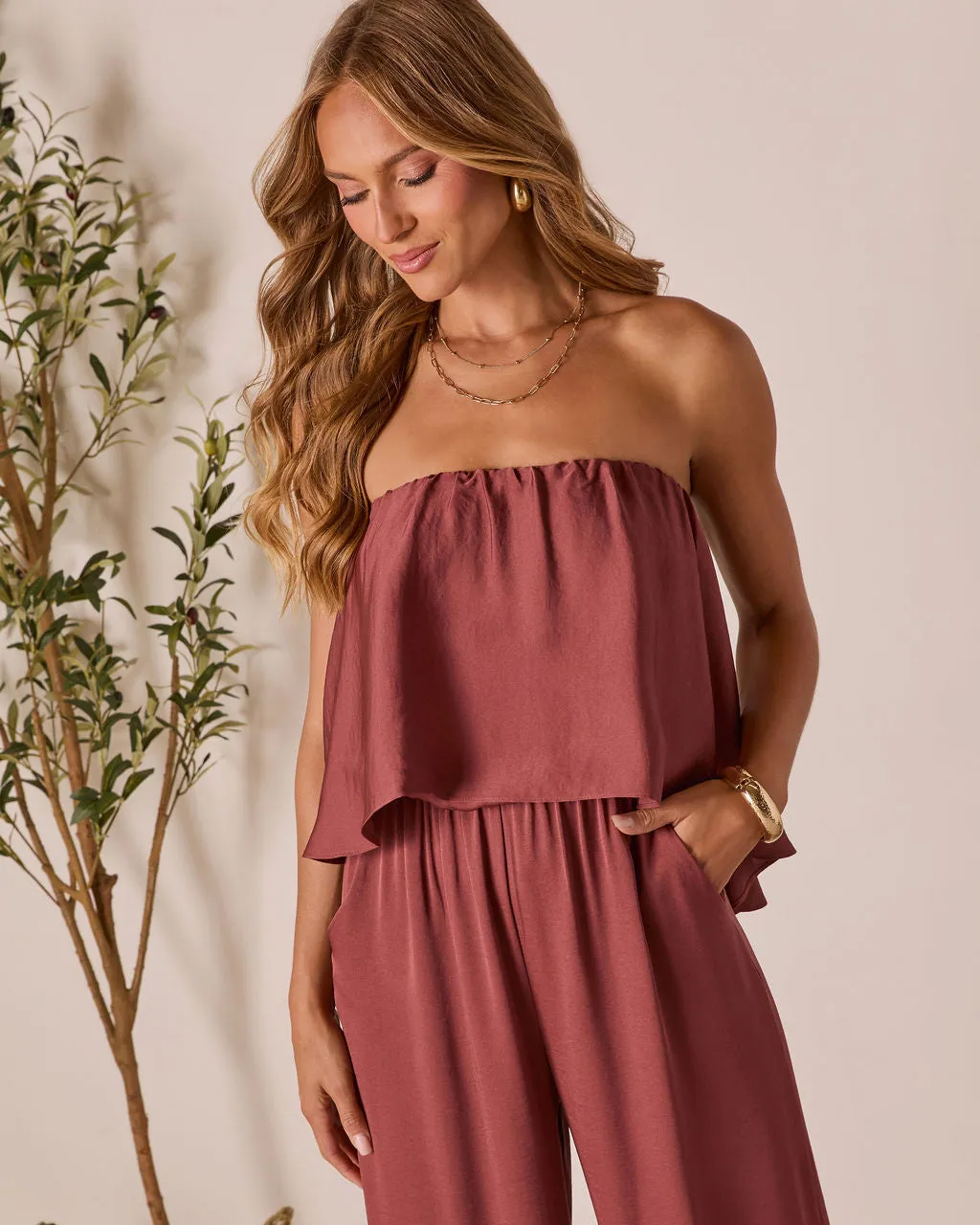 Thistle Muse Strapless Jumpsuit sold by Vici product image thumbnail 2