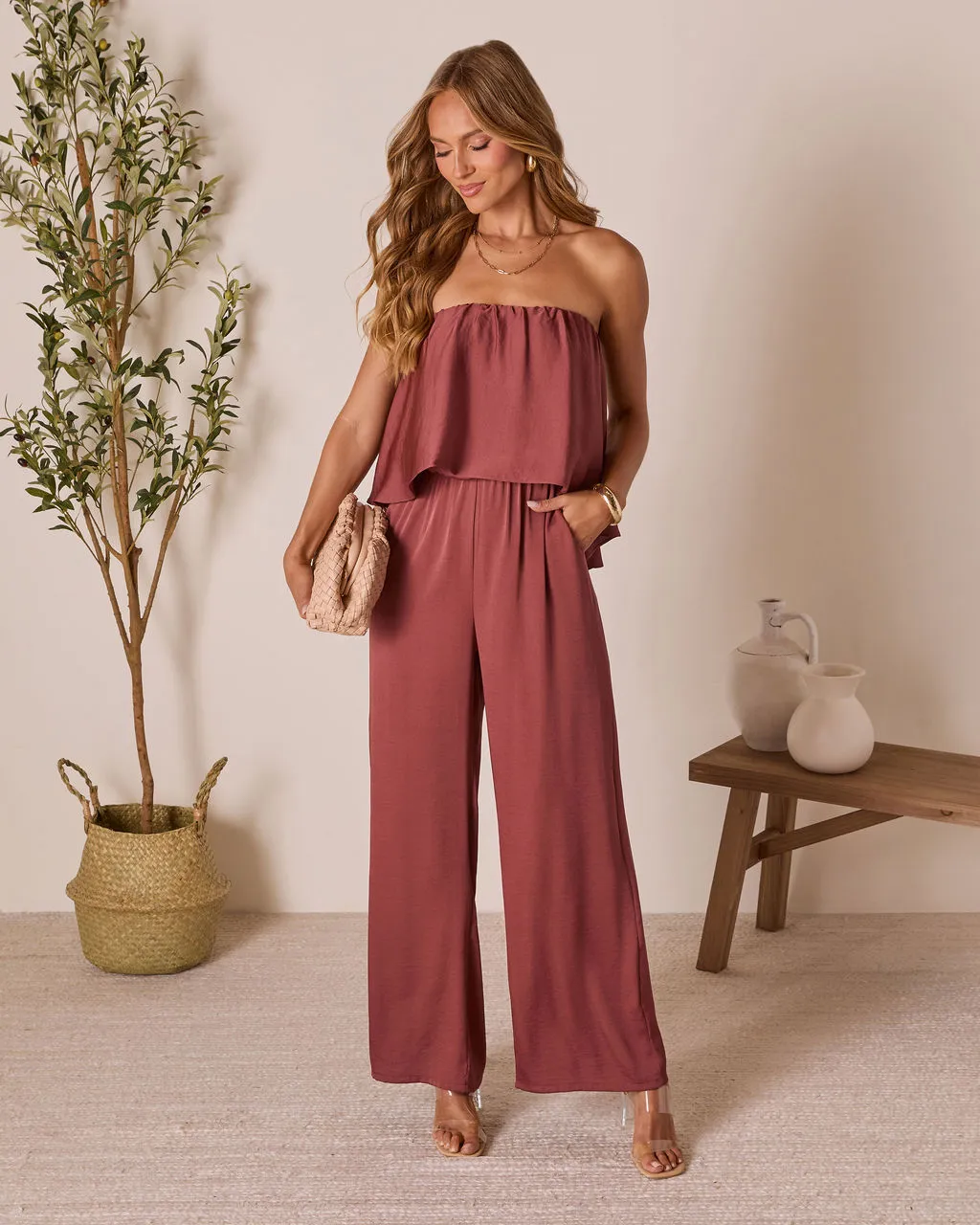 Thistle Muse Strapless Jumpsuit sold by Vici product image thumbnail 5