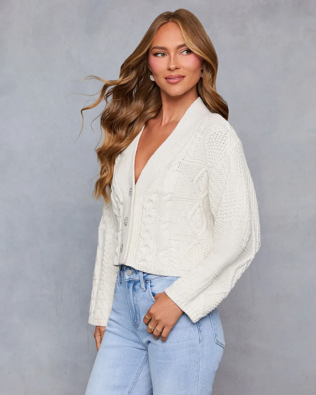 Kelena Cable Knit Cardigan sold by Vici product image thumbnail 3