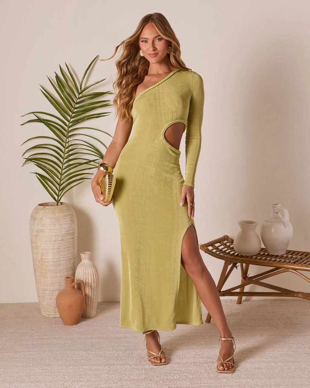 Marek One Shoulder Cutout Midi Dress sold by Vici product image thumbnail 5