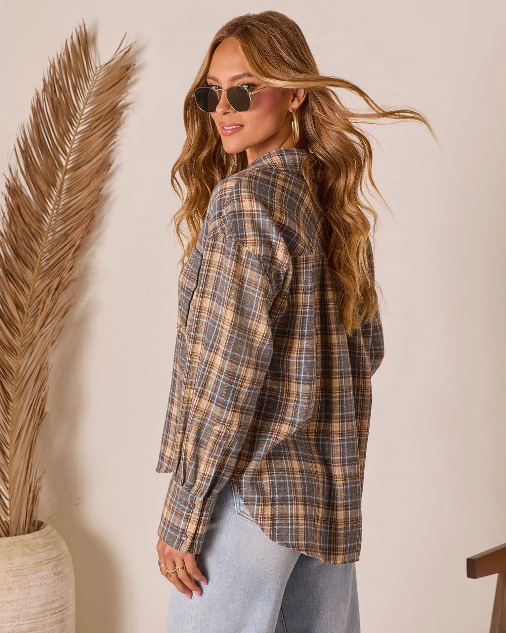 Ecole Plaid Button Down Top sold by Vici product image thumbnail 4
