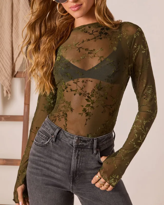 Honey Moon Mock Neck Top sold by Vici