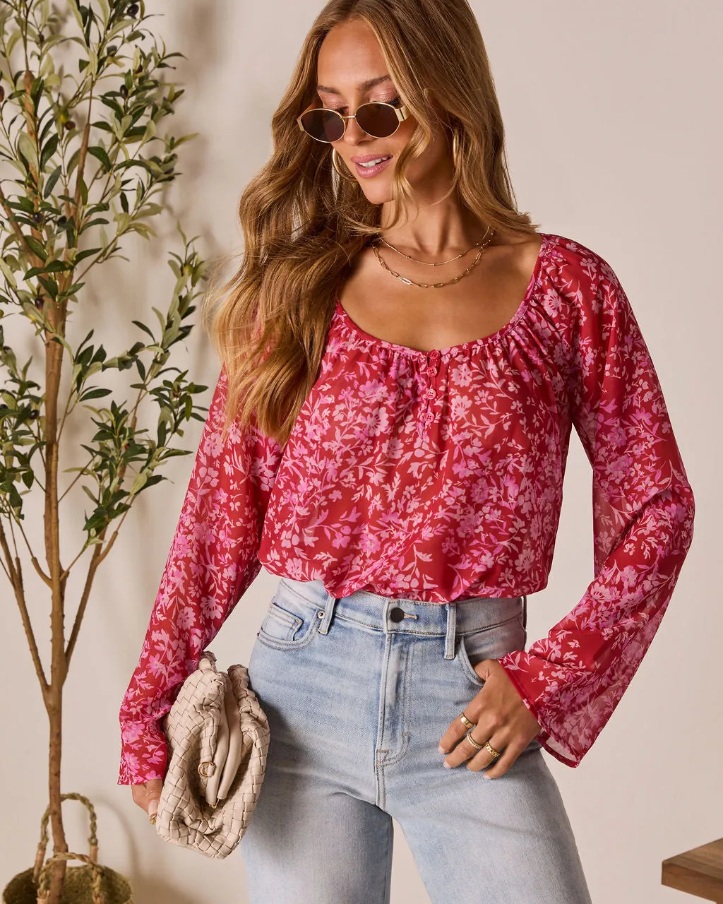 Nelda Floral Printed Top sold by Vici product image thumbnail 5