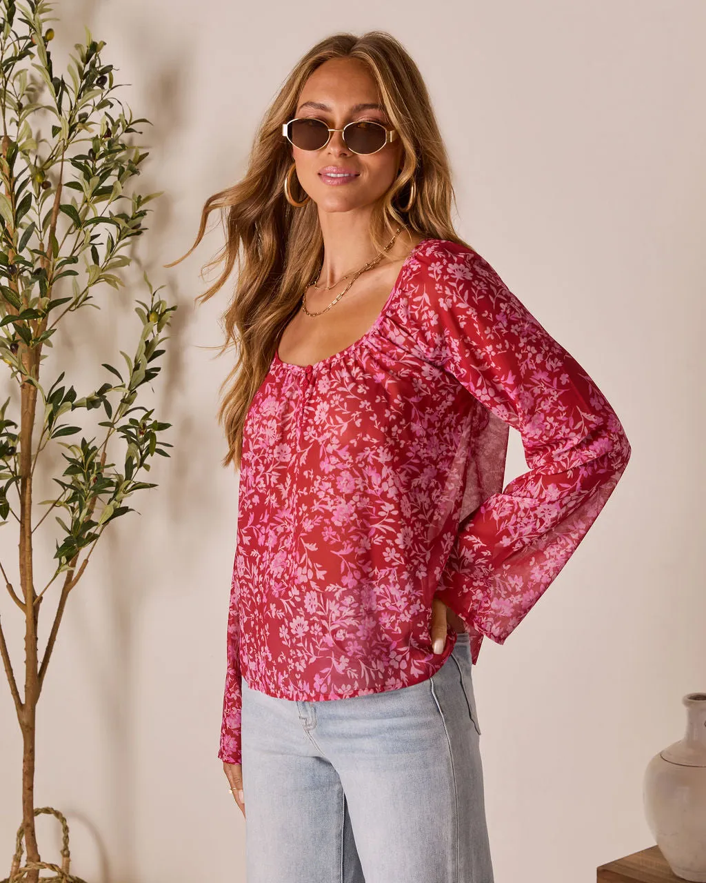 Nelda Floral Printed Top sold by Vici product image thumbnail 3