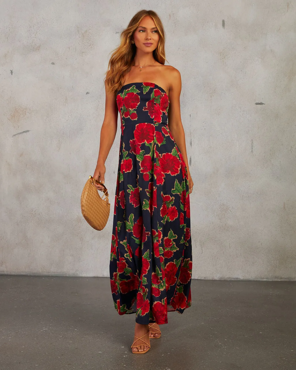 Getaway Garden Strapless Floral Print Maxi Dress sold by Vici product image thumbnail 5