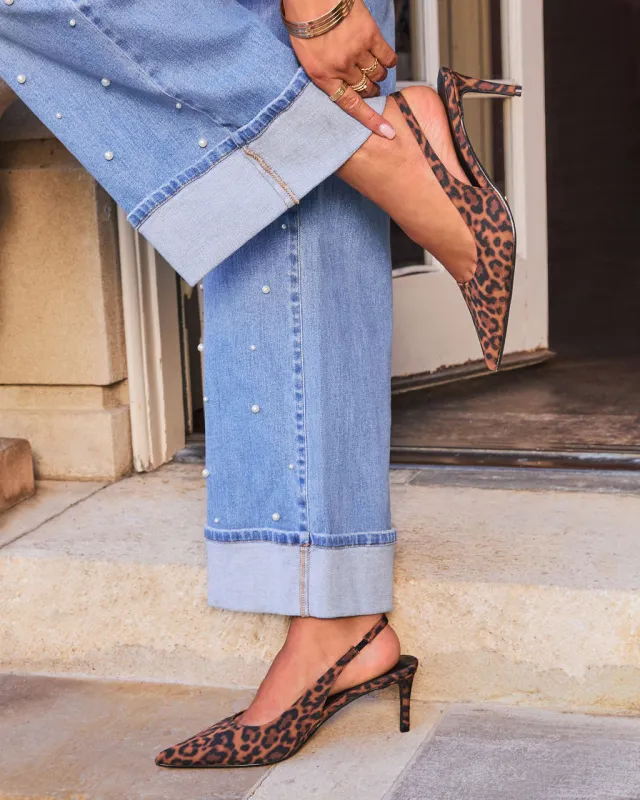 Isaline Leopard Slingback Heels sold by Vici