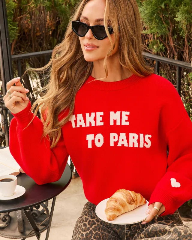Take Me To Paris Crew Neck Sweater sold by Vici