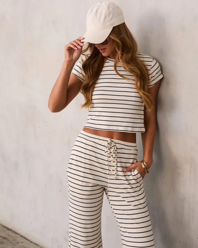 Albion Crop Striped Top sold by Vici