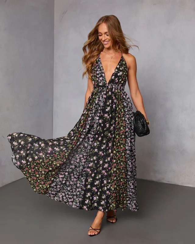 Meliena Contrast Panel Maxi Dress sold by Vici