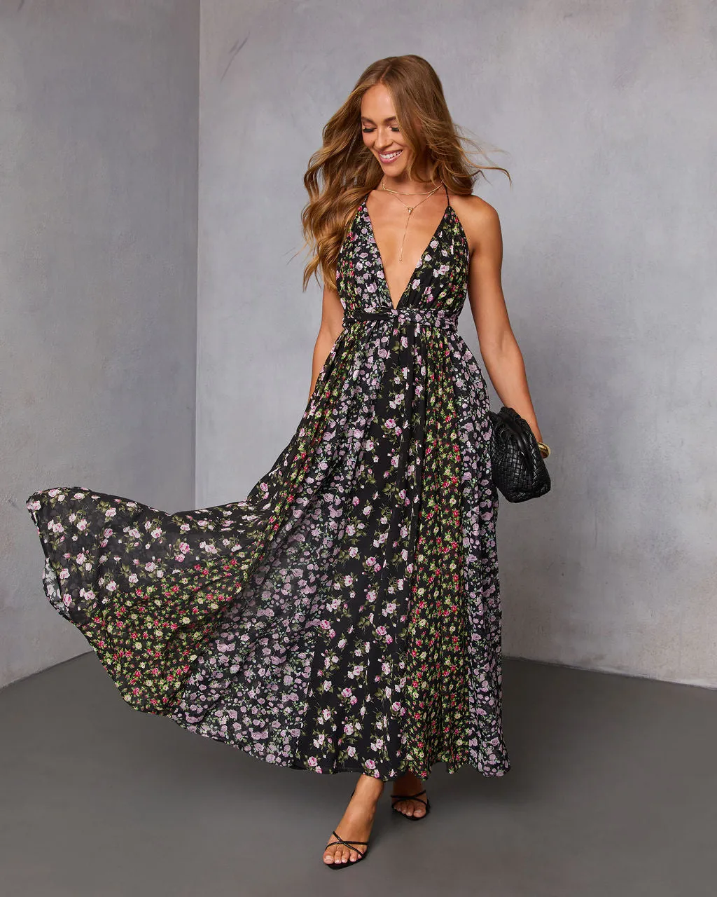 Meliena Contrast Panel Maxi Dress sold by Vici