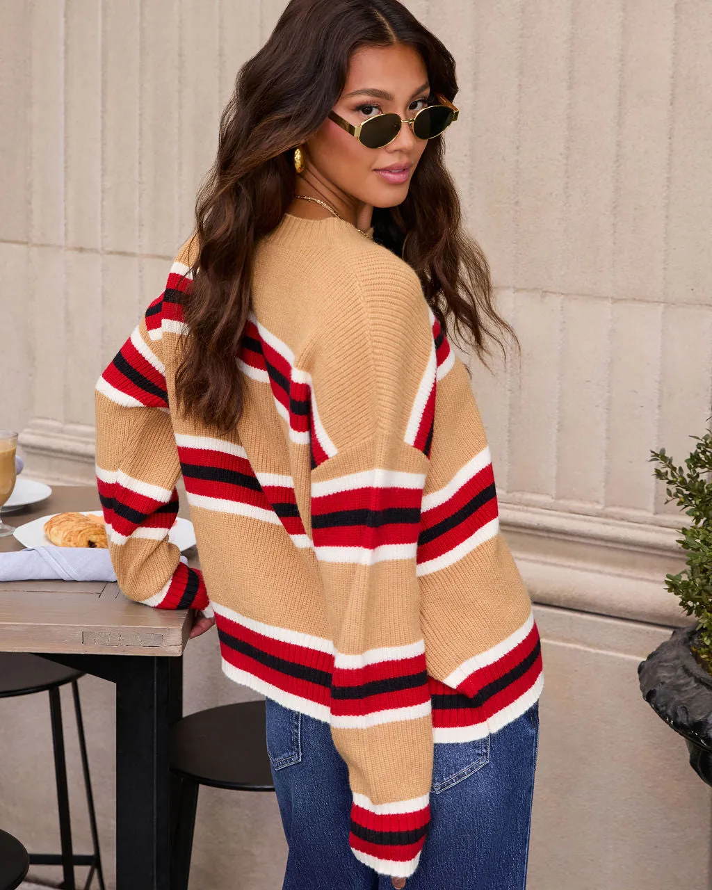 Smores Date Striped Crew Neck Sweater sold by Vici product image thumbnail 4