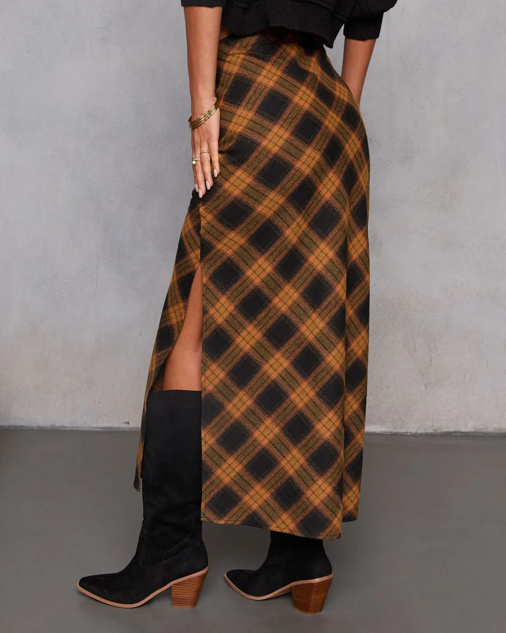 Autumn Chapter Plaid Maxi Skirt sold by Vici product image thumbnail 4