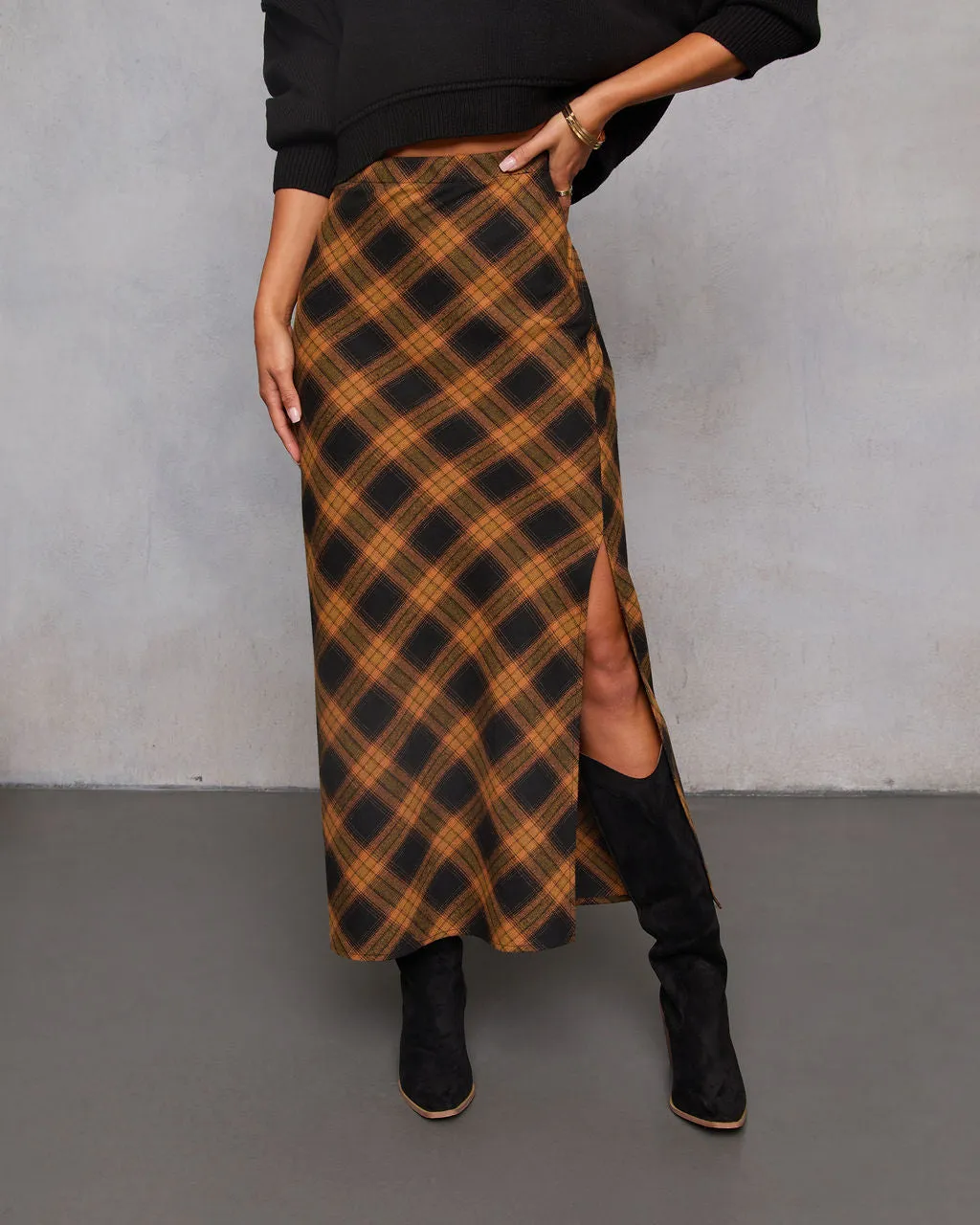 Autumn Chapter Plaid Maxi Skirt sold by Vici product image thumbnail 2