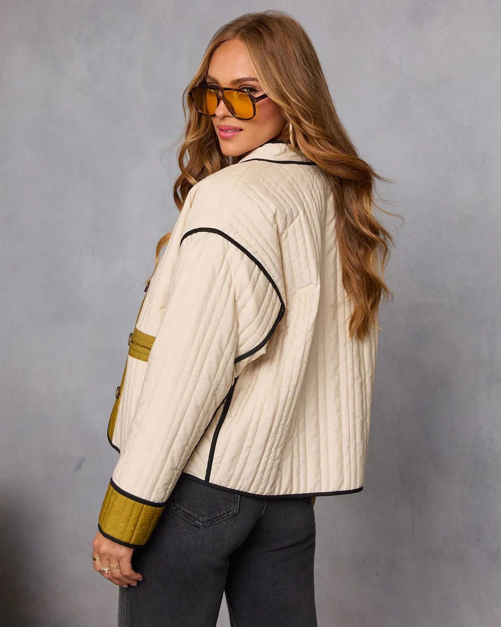 Anissa Quilted Contrast Trim Jacket sold by Vici product image thumbnail 4