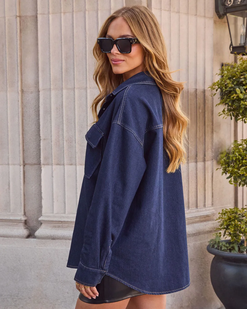 Braylee Denim Button Down Top sold by Vici product image thumbnail 4