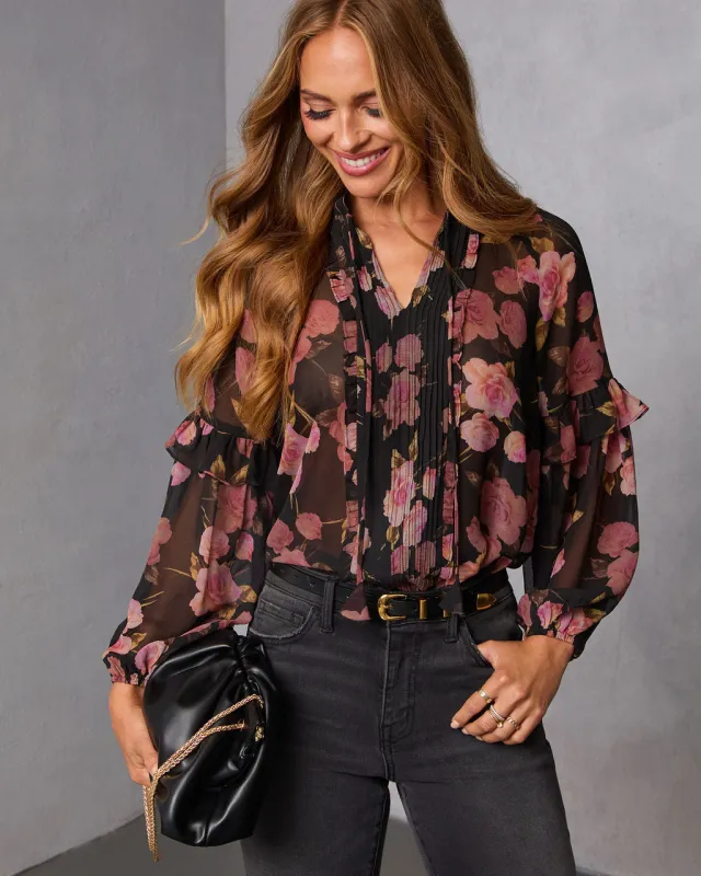 Siana Ruffle Chiffon Top sold by Vici