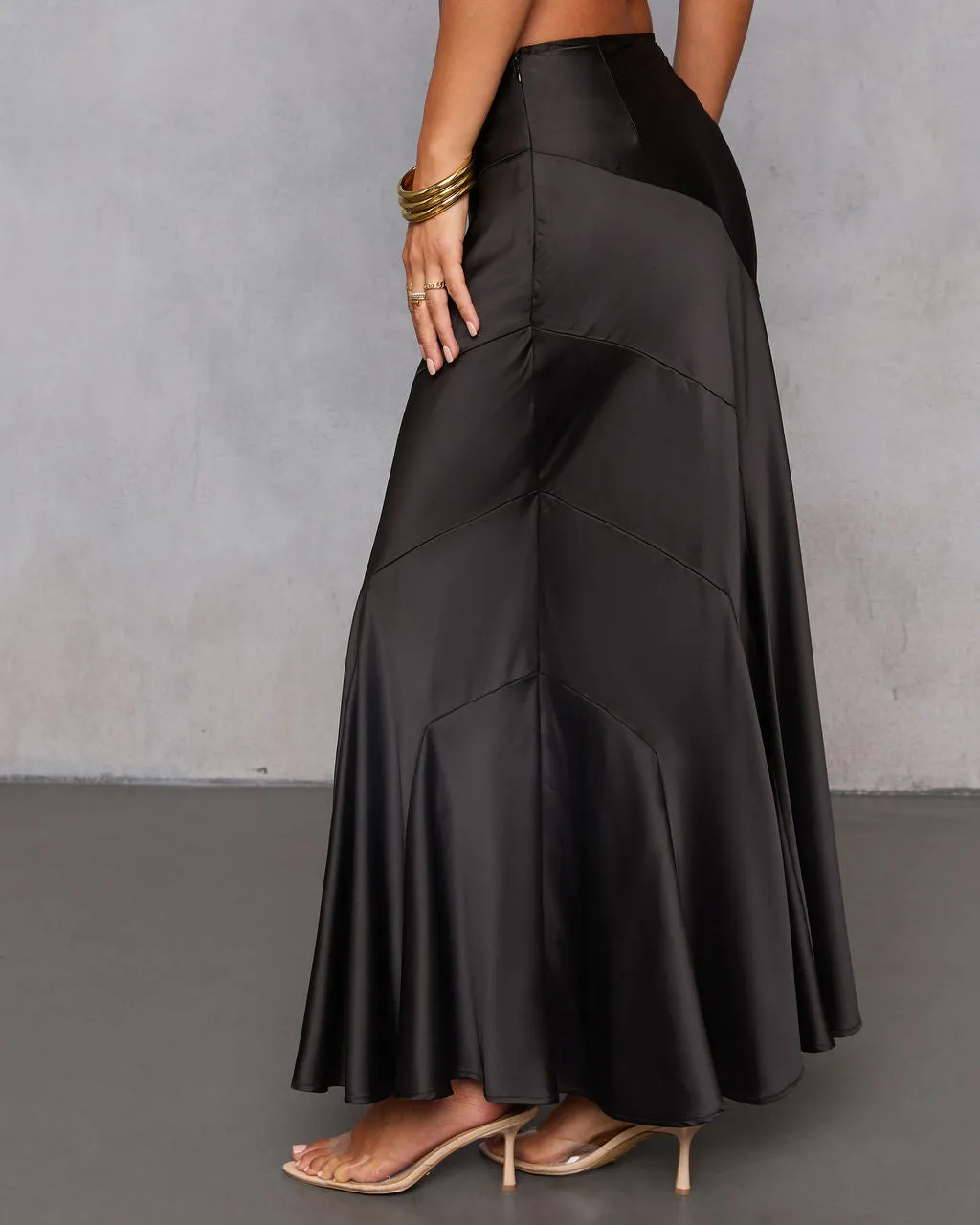 Night Mode Satin Maxi Skirt sold by Vici product image thumbnail 4