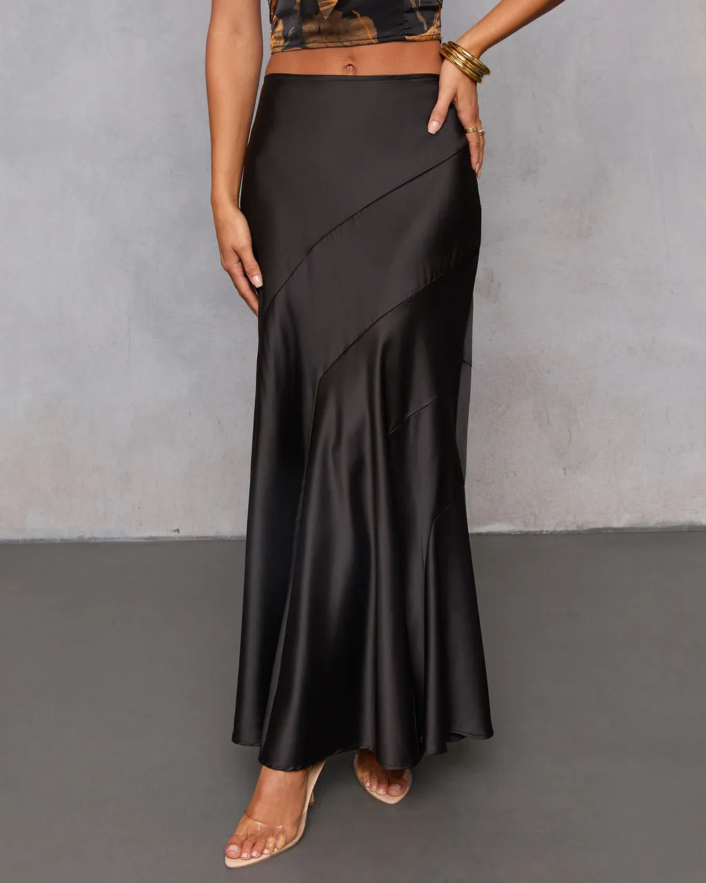Night Mode Satin Maxi Skirt sold by Vici product image thumbnail 2