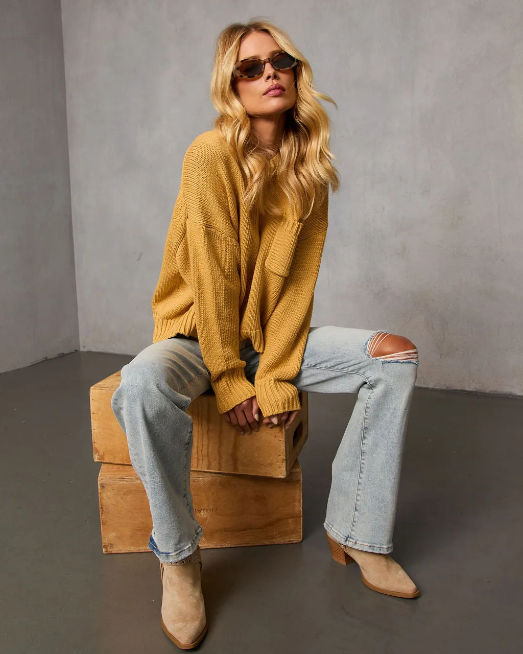 Bilos Relaxed Ribbed Knit Sweater sold by Vici product image thumbnail 5