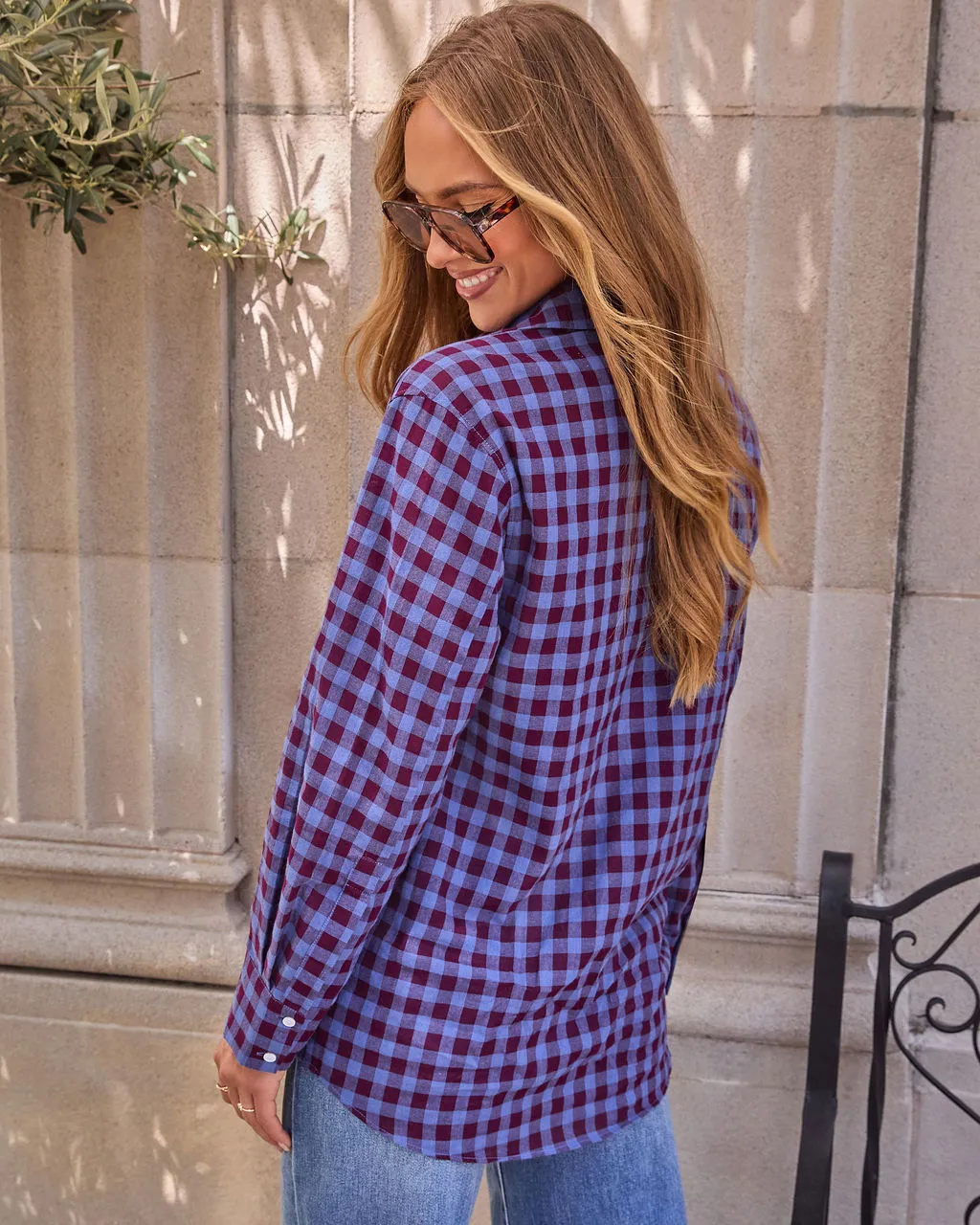 Kylin Plaid Button Down Top sold by Vici product image thumbnail 4