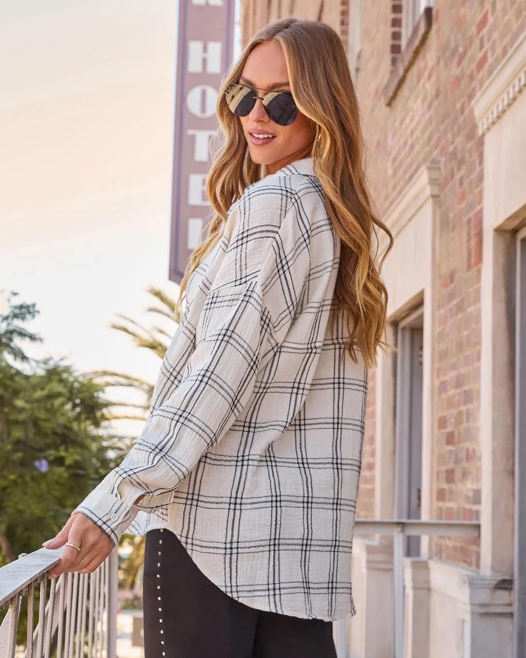 Brassroot Plaid Button Down Top sold by Vici product image thumbnail 4