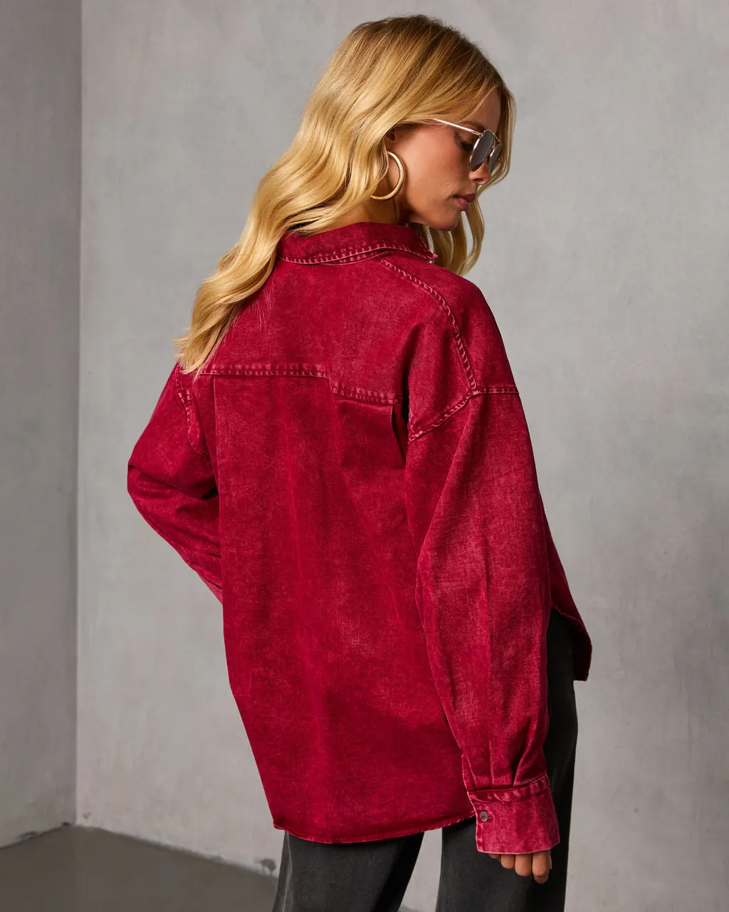 Wild Maple Denim Button Down Shirt sold by Vici product image thumbnail 4