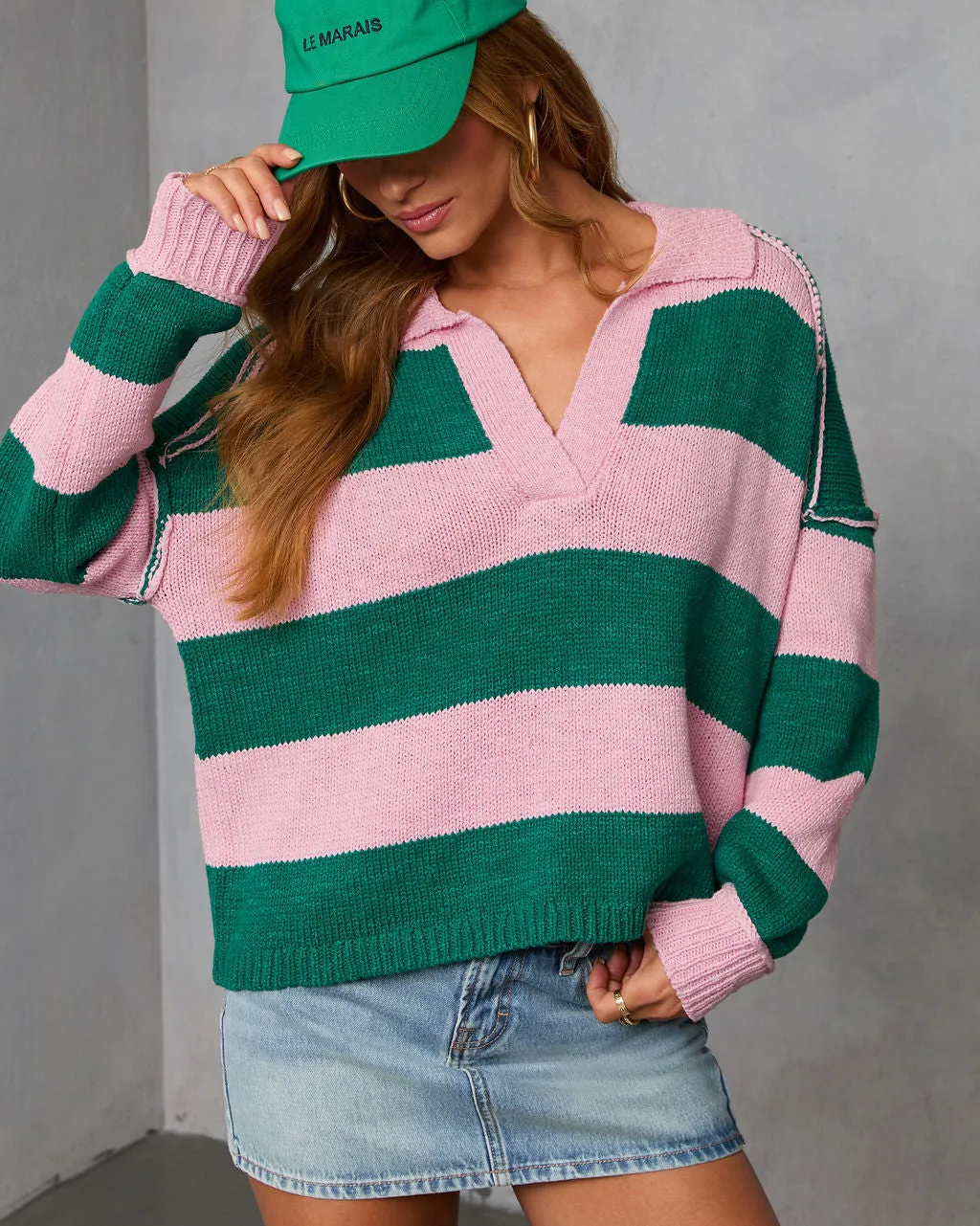 Marves Contrast Striped Sweater sold by Vici product image thumbnail 5