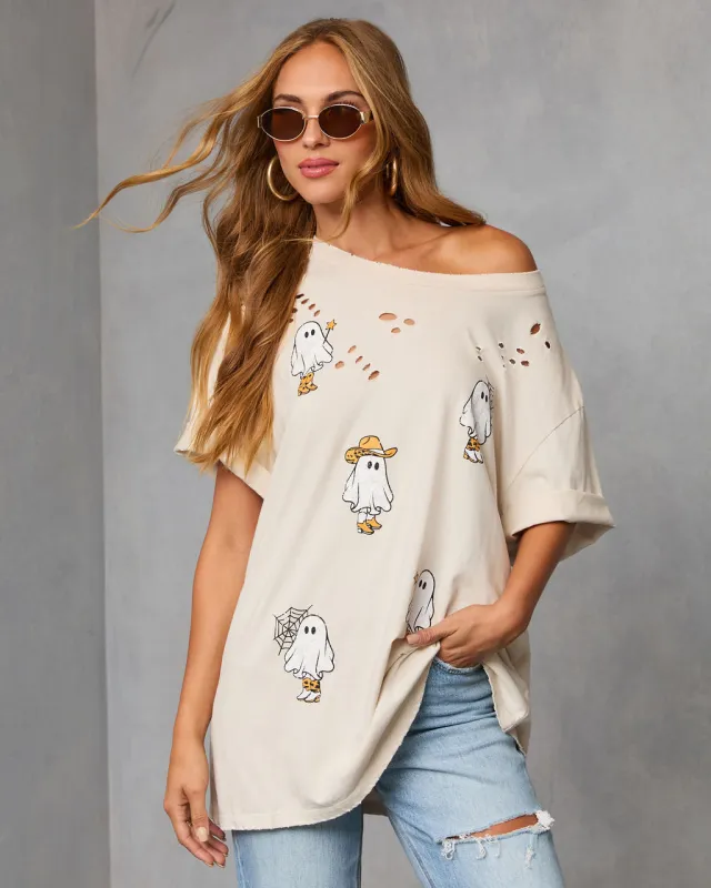 Ghost Rider Distressed Oversized Graphic Tee made by Vici