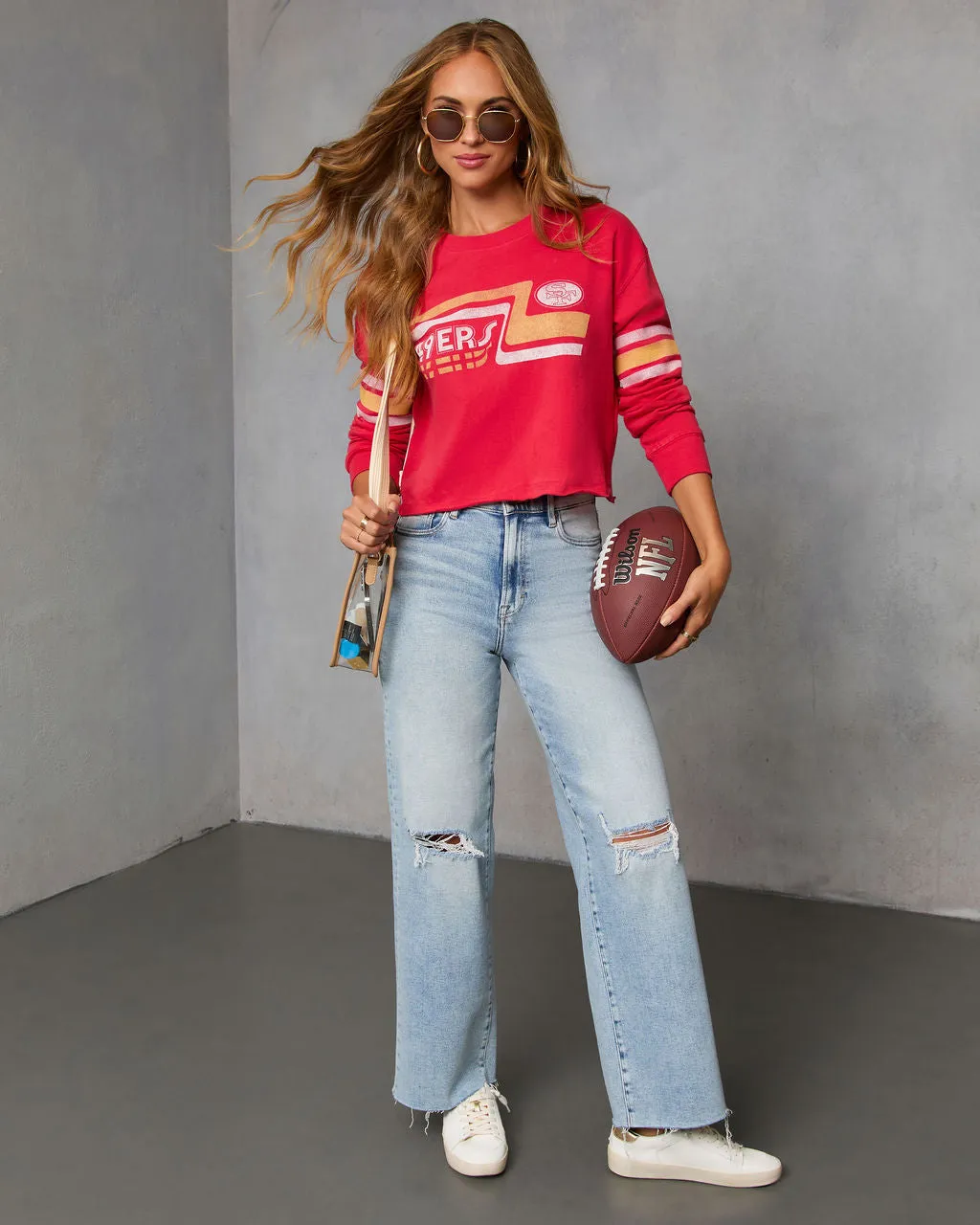 San Francisco 49ers Touchdown Sleeveless Graphic Tee sold by Vici