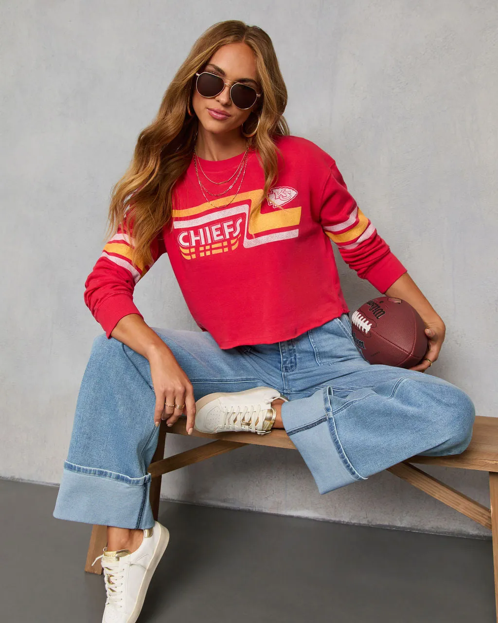KC Chiefs Long Sleeve Graphic Tee sold by Vici