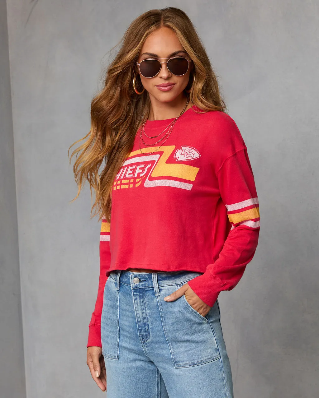 KC Chiefs Long Sleeve Graphic Tee sold by Vici product image thumbnail 3