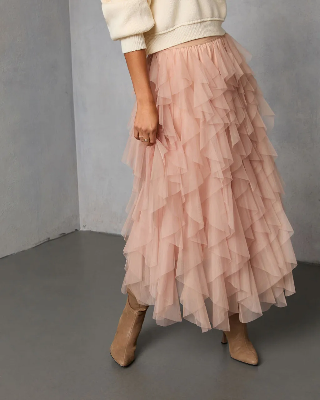 Serephine Tiered Ruffle Midi Skirt sold by Vici product image thumbnail 2