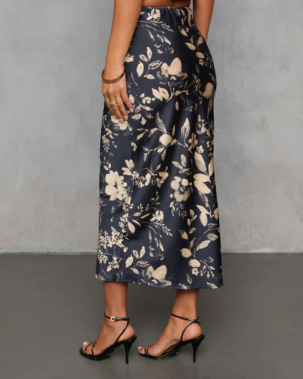 Spiced Honey Printed Satin Midi Skirt sold by Vici product image thumbnail 4