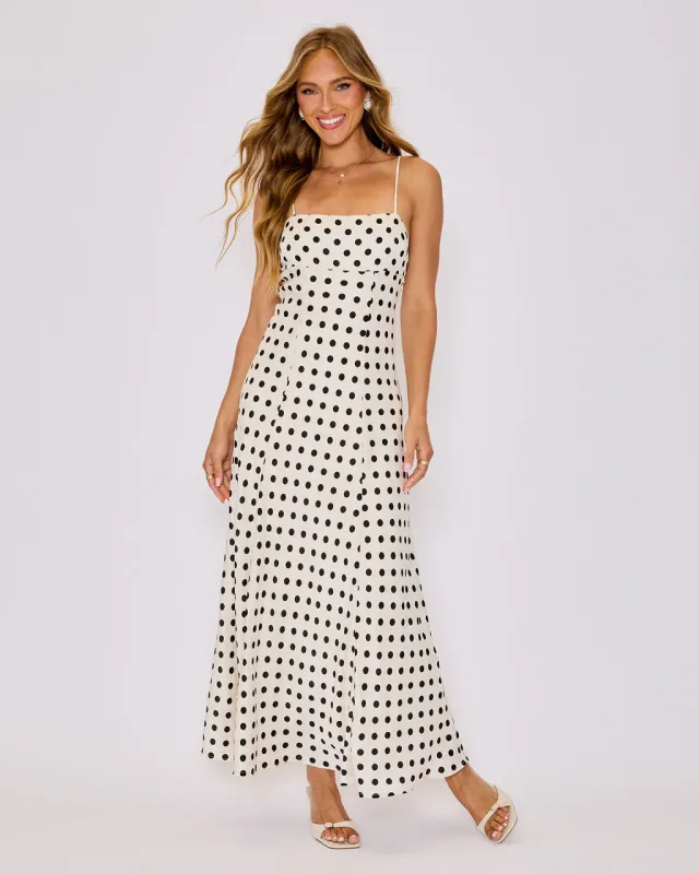 Paulina Polka Dot Maxi Dress sold by Vici