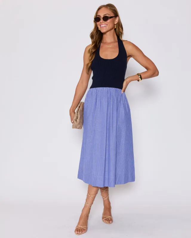 Piper Contrast Knit Halter Maxi Dress sold by Vici