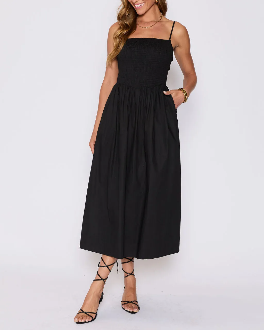 Summer Essential Cotton Smocked Maxi Dress sold by Vici product image thumbnail 5