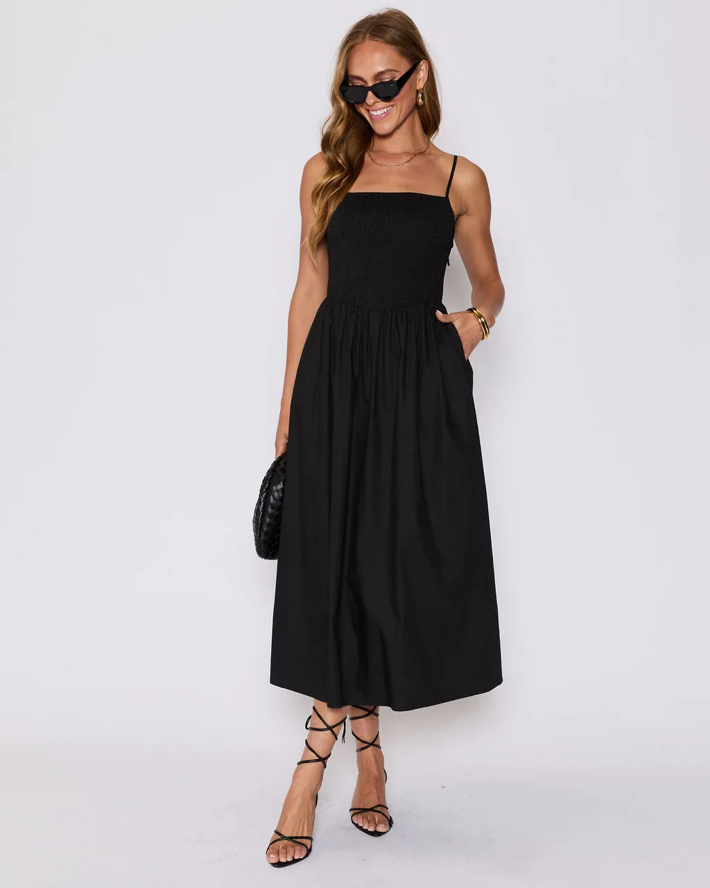 Summer Essential Cotton Smocked Maxi Dress sold by Vici