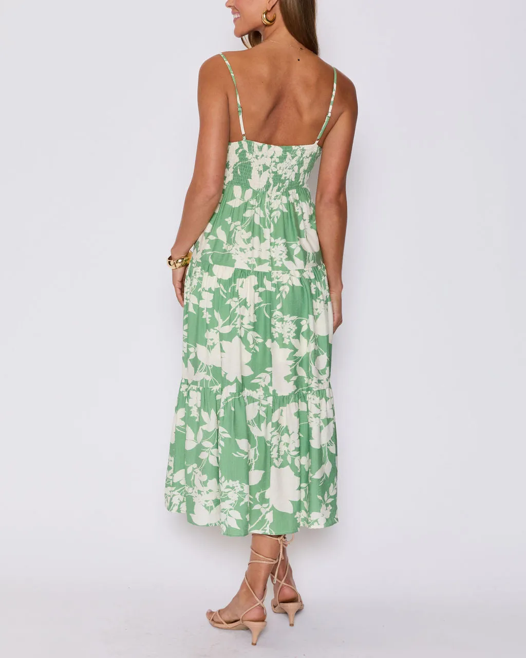 Abigail Floral Tiered Midi Dress sold by Vici product image thumbnail 4