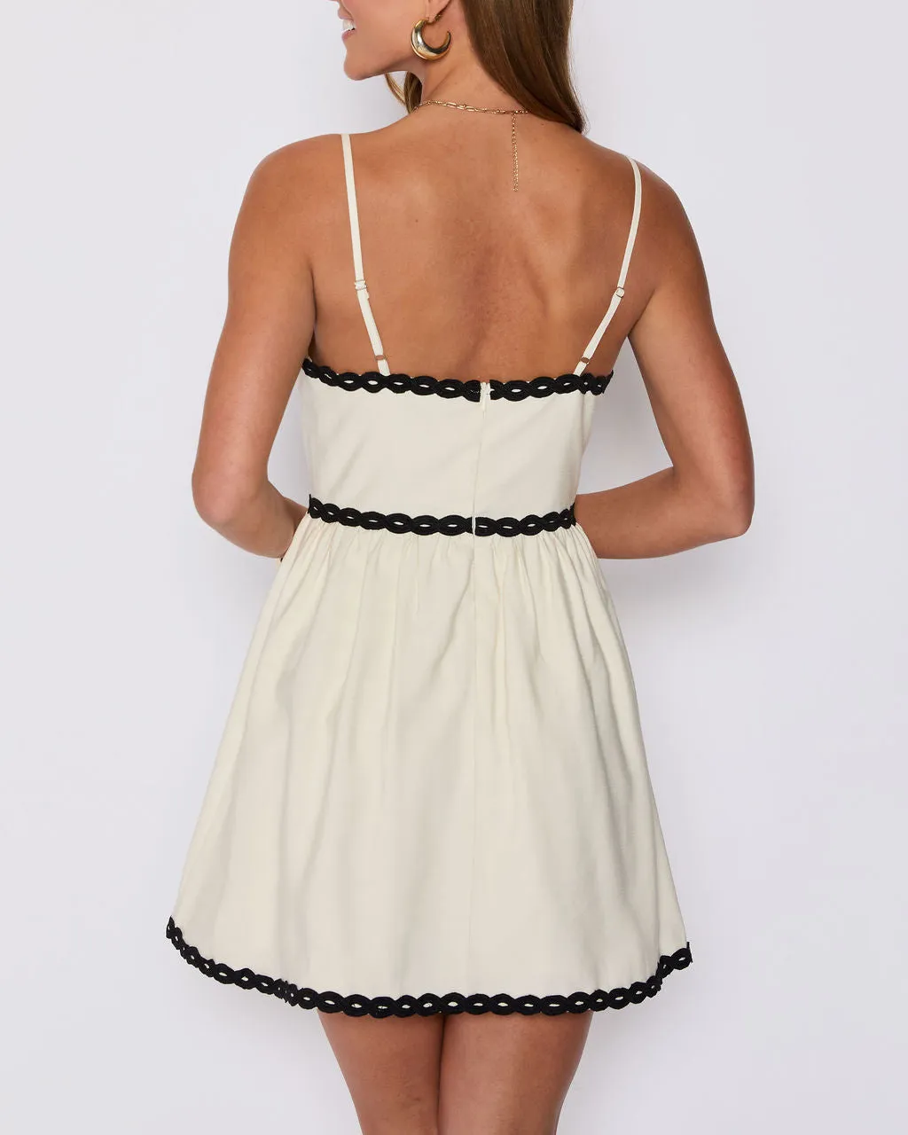 Selena Contrast Trim Mini Dress sold by Vici product image thumbnail 4