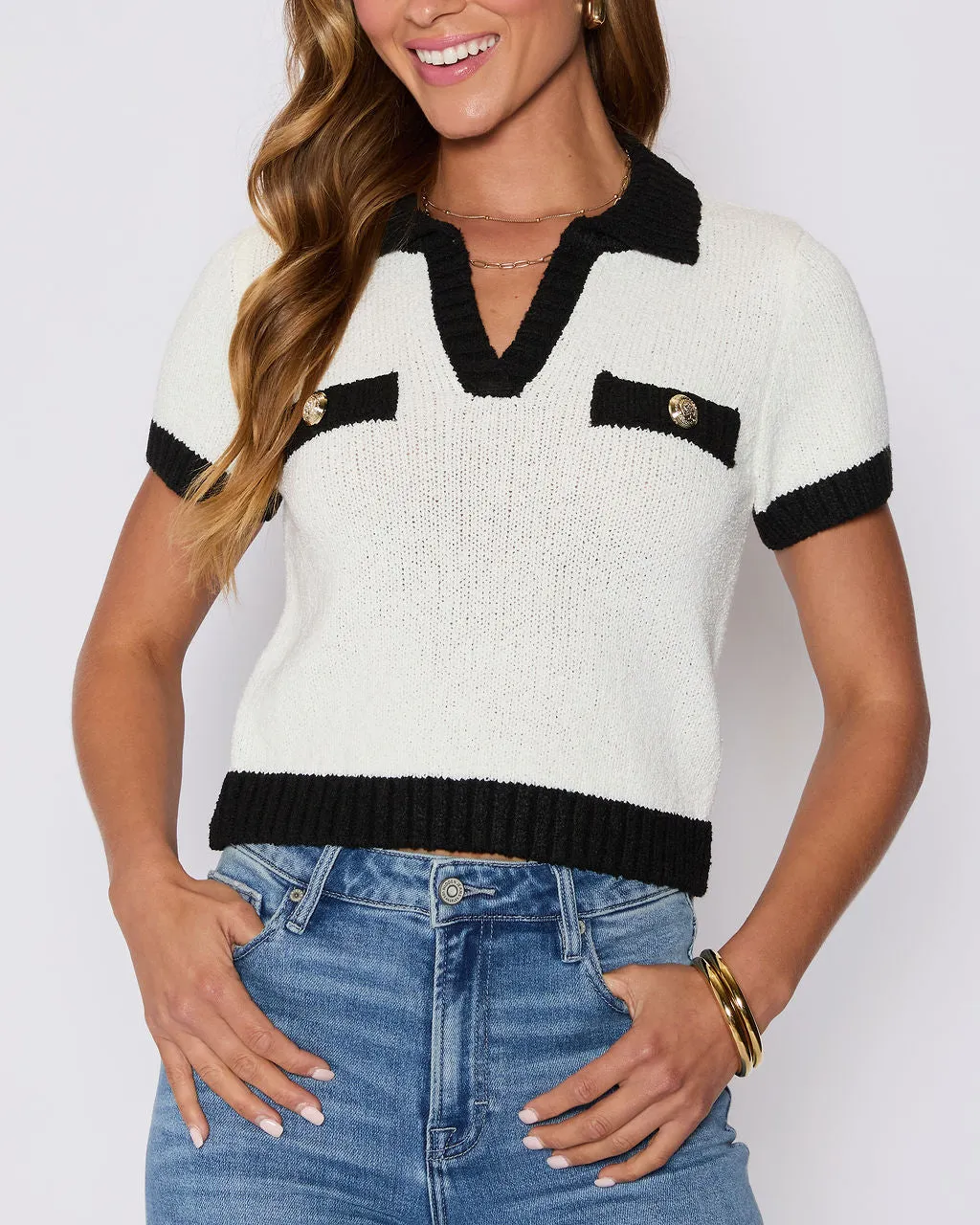 Polo Contrast Knit Top sold by Vici product image thumbnail 5