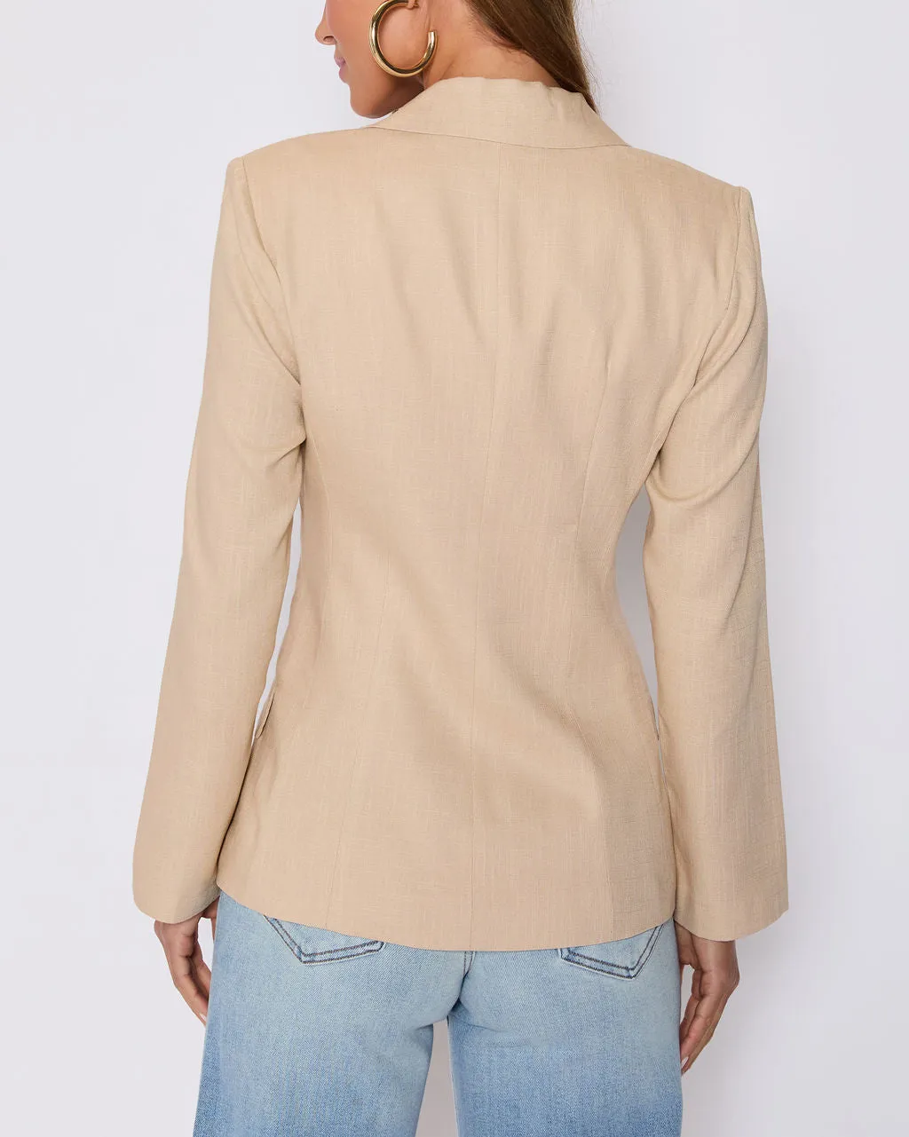 Sandy Linen Pocketed Blazer sold by Vici product image thumbnail 4