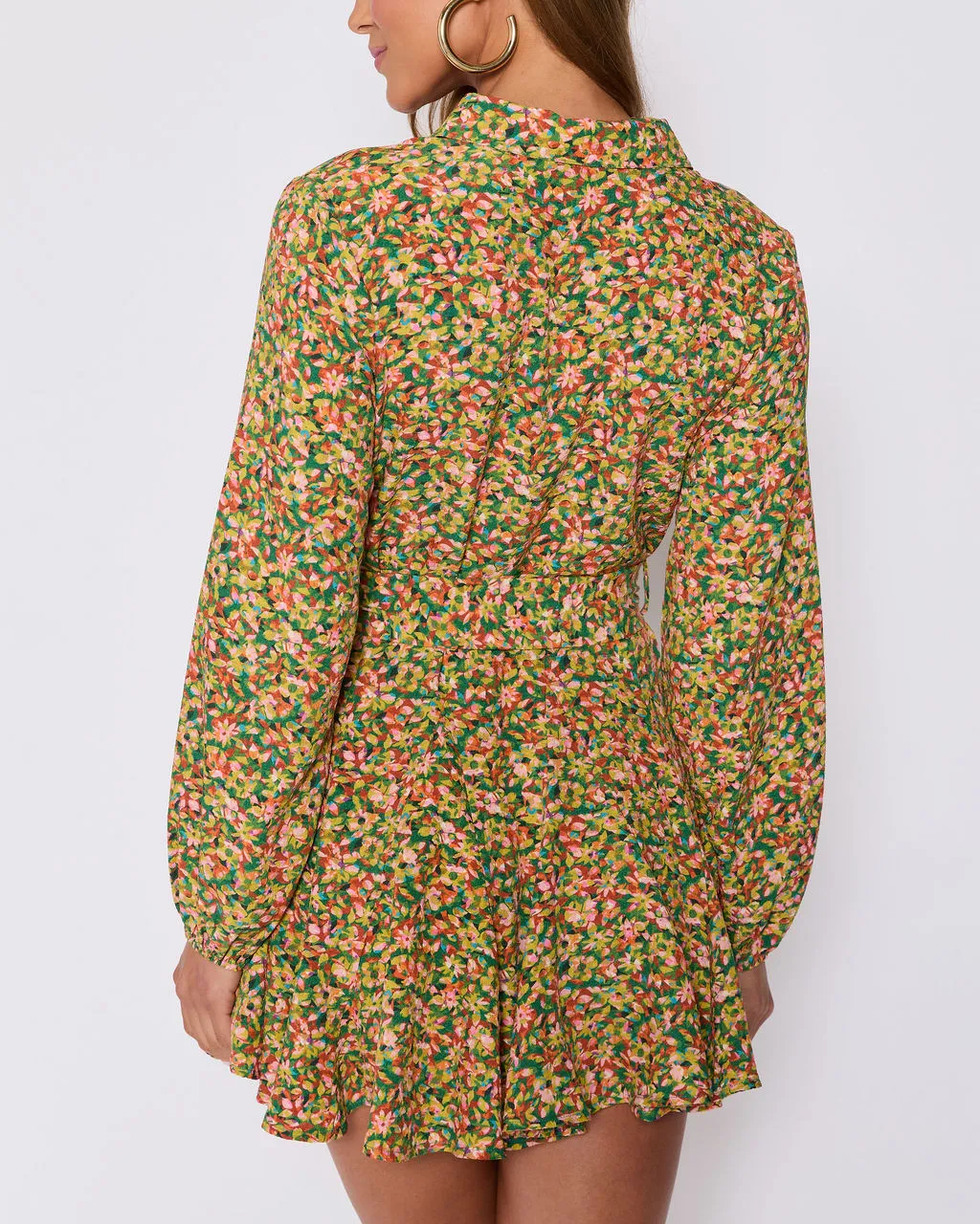 Fiona Floral Button Down Mini Dress sold by Vici product image thumbnail 4