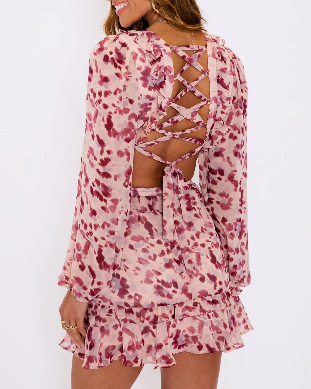 Amelia Floral Ruffle Mini Dress sold by Vici product image thumbnail 4